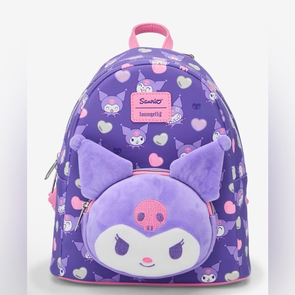 Sanrio Handbags - Loungefly Kuromi Plush Backpack- NWT